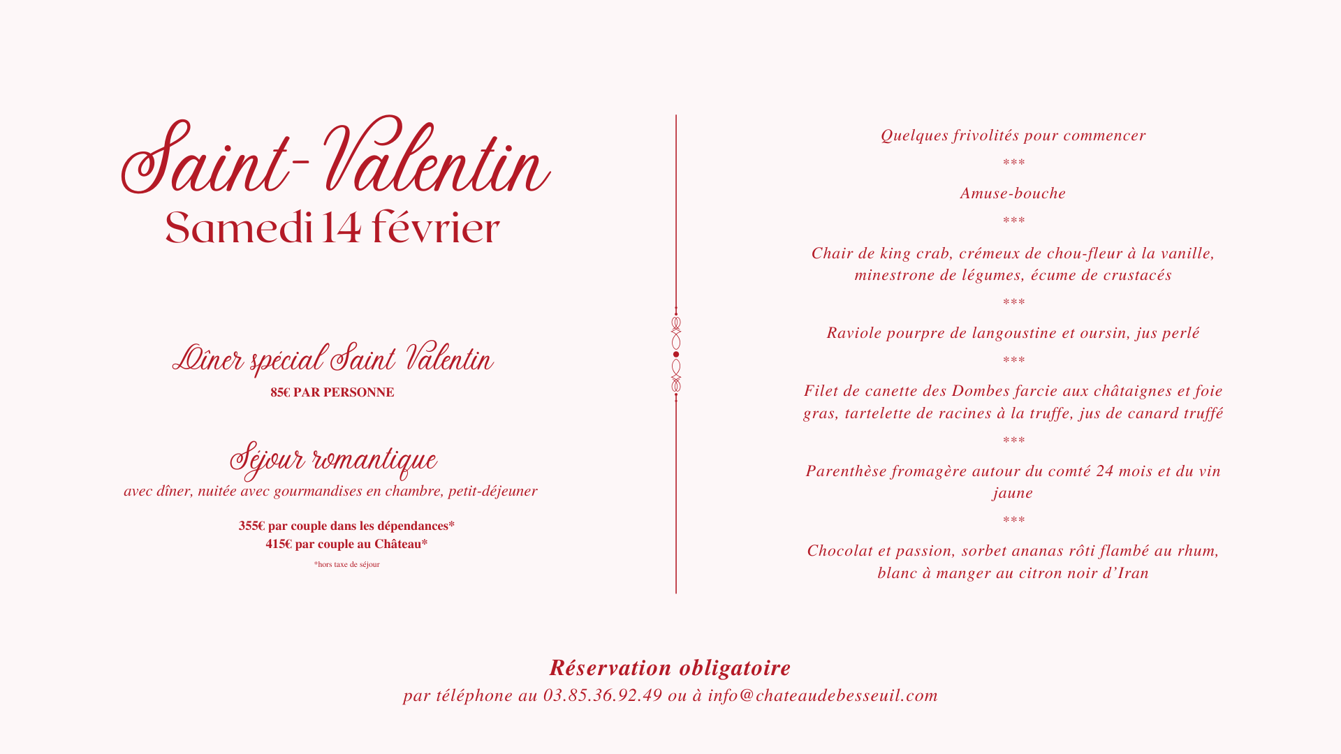 Réservez votre table au Château de Besseuil